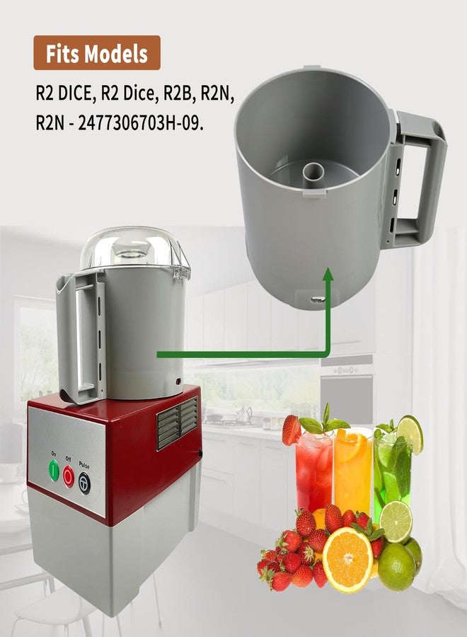 Vanshly 112204S Food Processor Gray Bowl 3 Quart compatible with Robot Coupe R2 3L Gb,R2 DICE, R2 Dice, R2B, R2N - Image 3